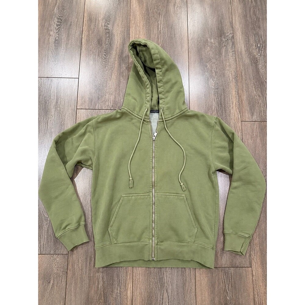 Brandy Melville Womens Olive Green Full Zip Hoodie Sweatshirt One Size